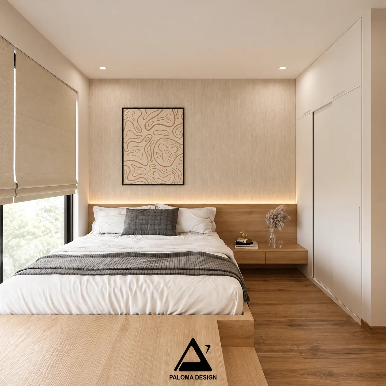 Phòng ngủ tối giản ấm áp Paloma Design
