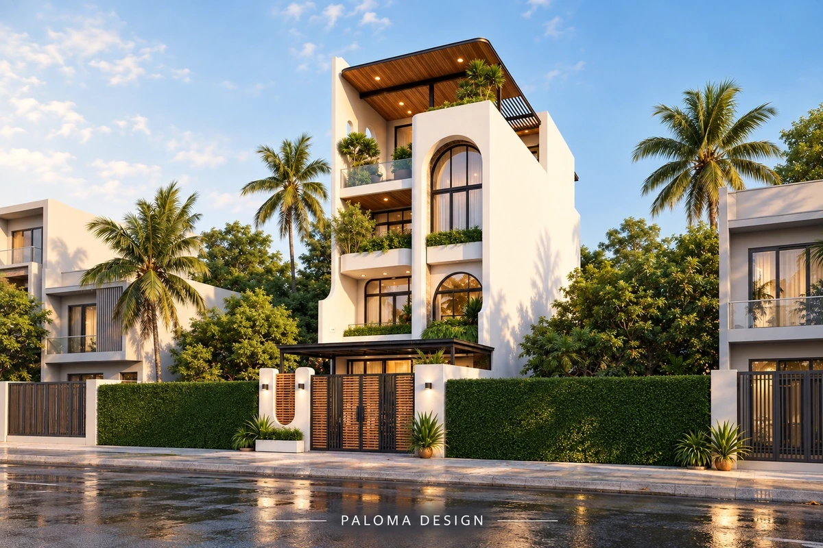 Visual concept nhà phố Paloma minh họa việc khảo sát lô đất trước khi xây nhà trọn gói Thanh Trì.