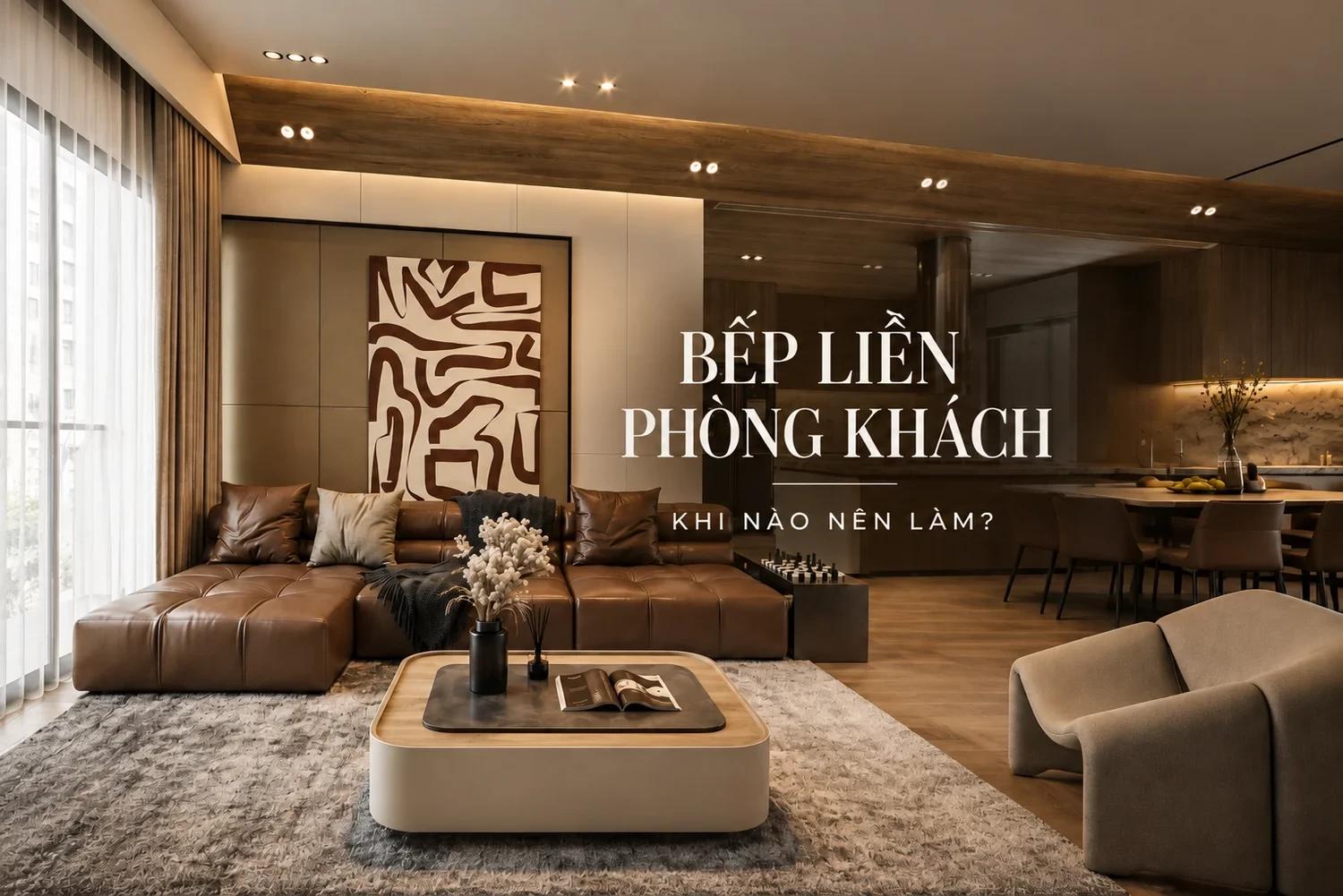 Bếp liền phòng khách tại căn hộ Hanjadin – Paloma Design