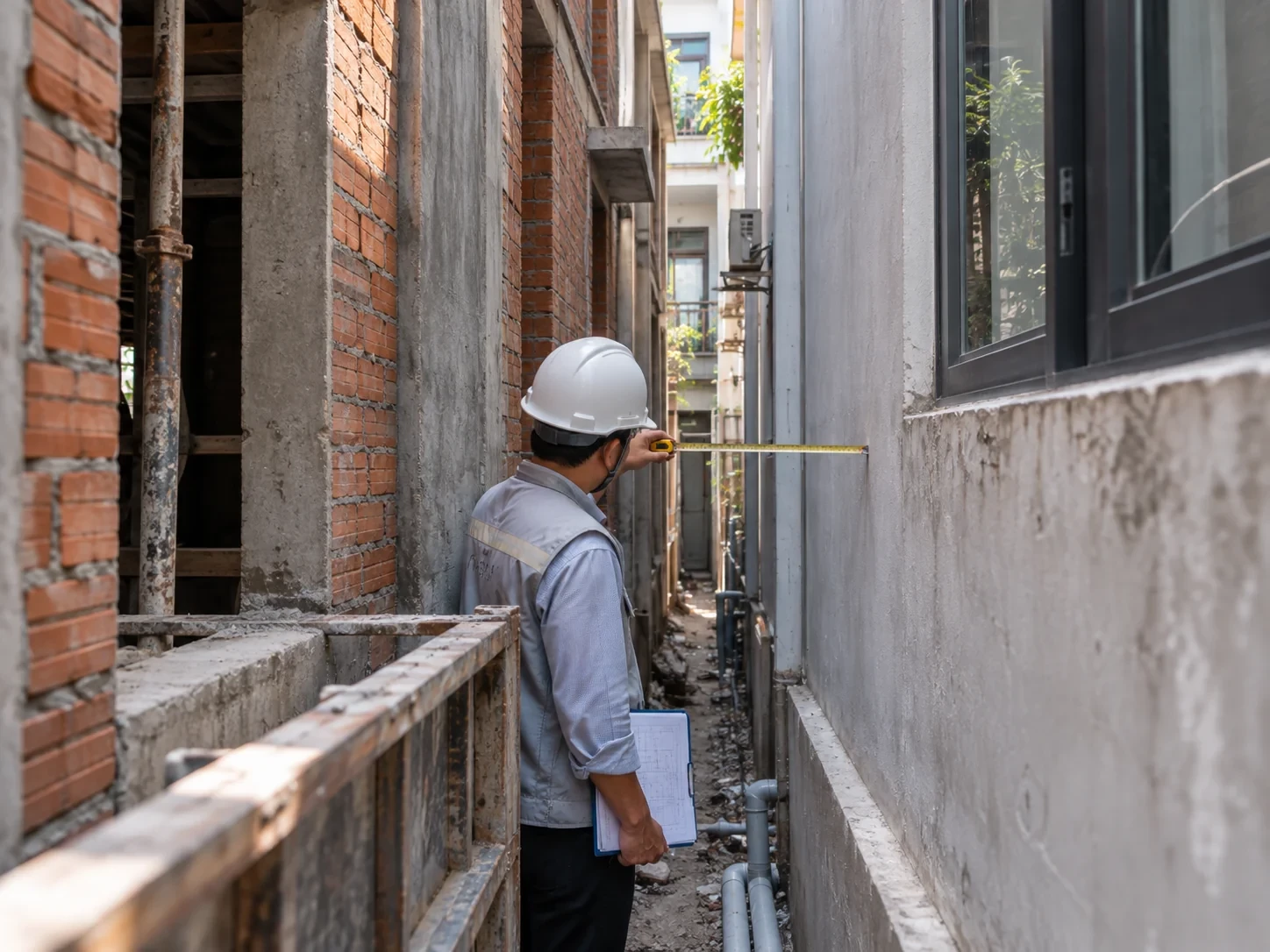 khảo sát khoảng cách, ranh giới và điều kiện tiếp giáp