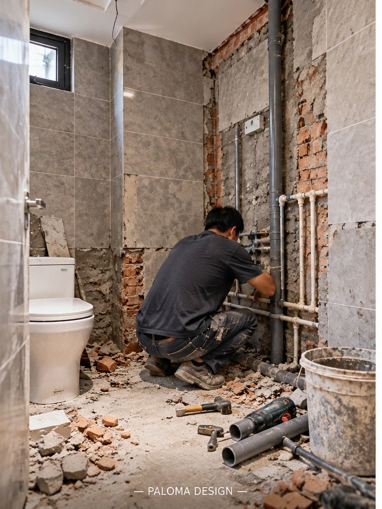 Thi công cải tạo hệ thống cấp thoát nước nhà vệ sinh, kiểm tra và thay thế đường ống cũ trước Tết