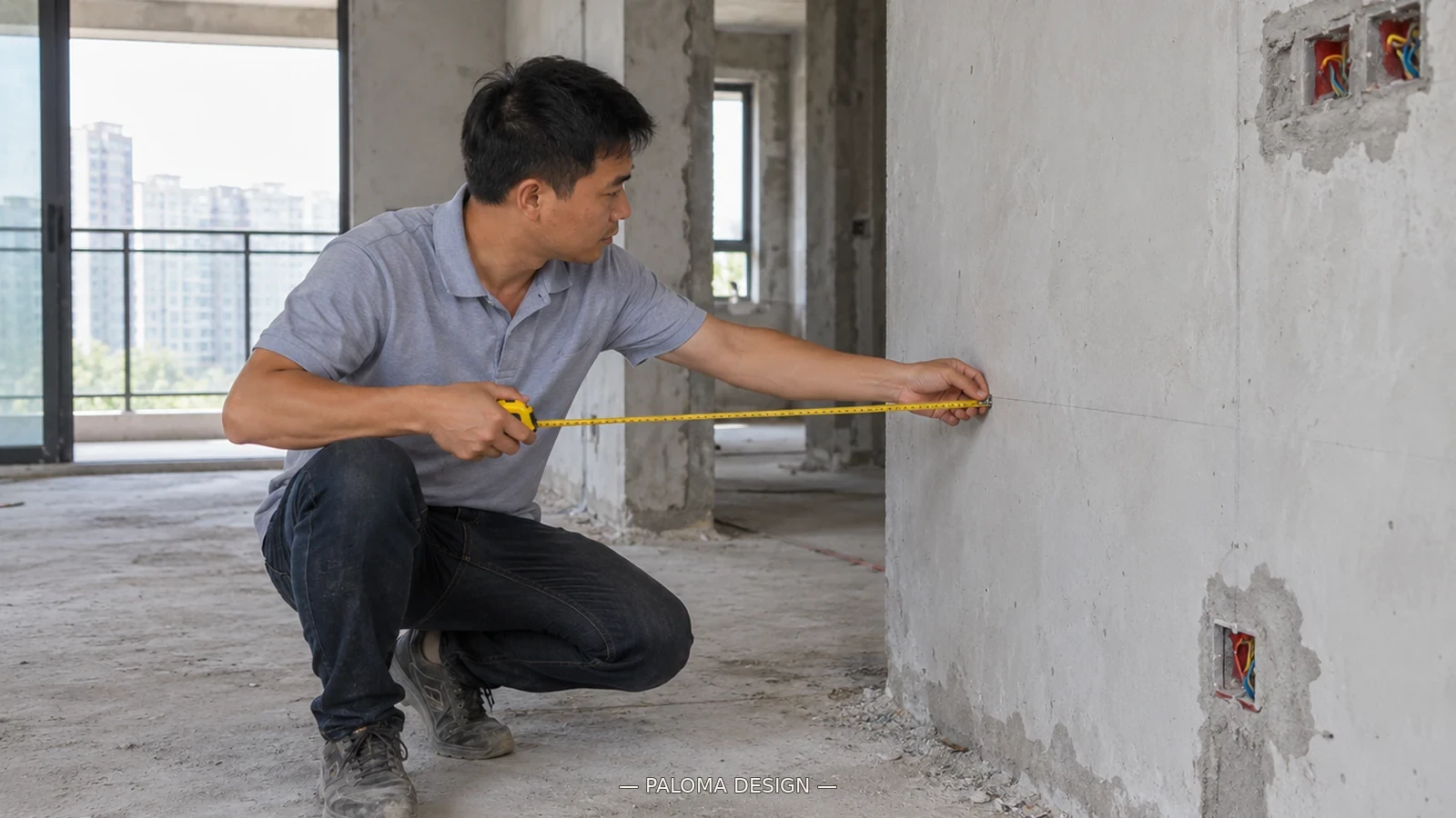 Kiểm tra kích thước tường và vị trí đầu chờ điện trước khi sản xuất đồ nội thất