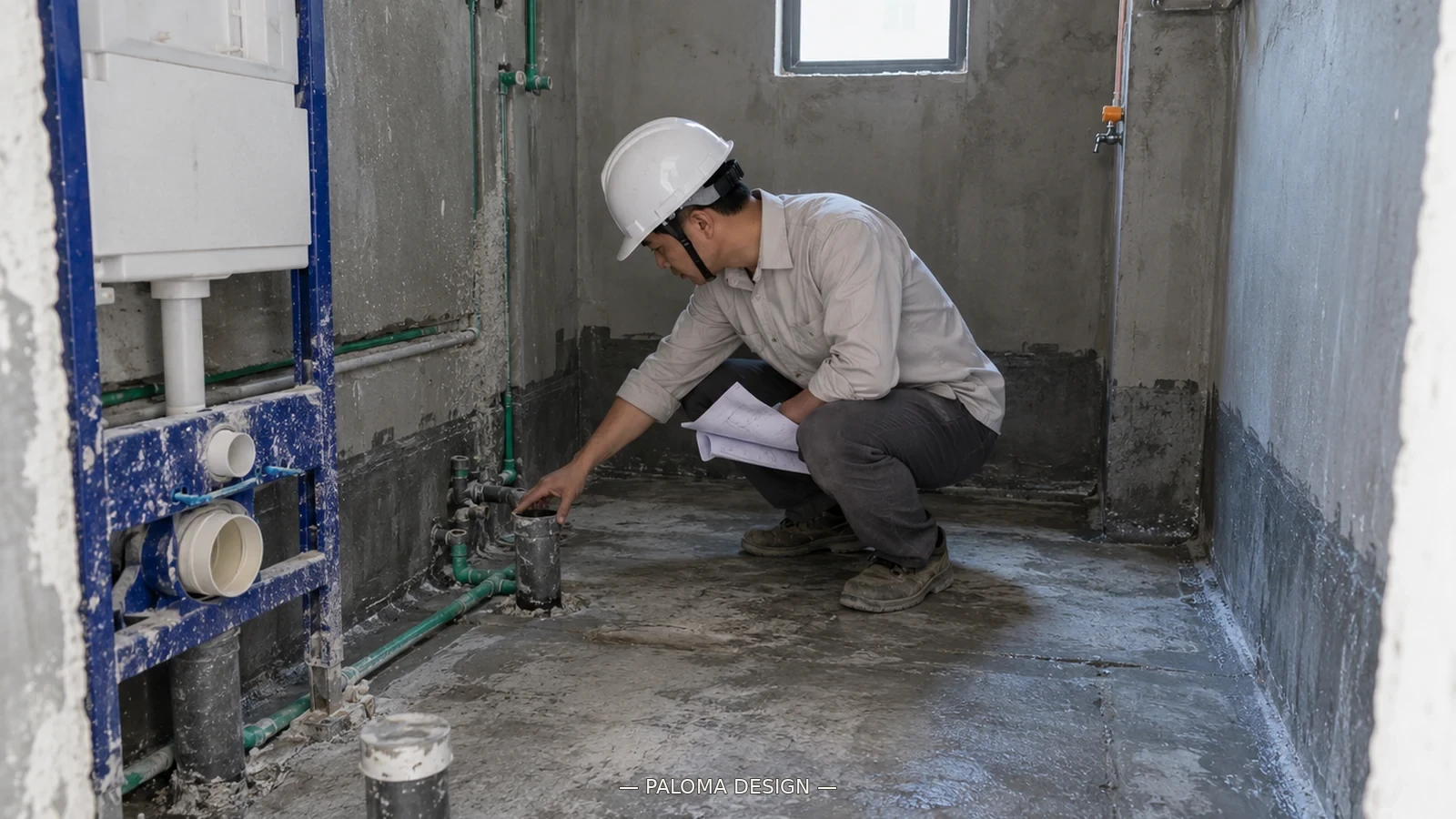Kiểm tra đường cấp thoát nước và hiện trạng kỹ thuật trước khi hoàn thiện nội thất